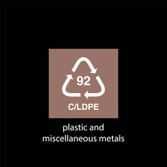 recycle code icon color square vector template