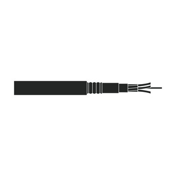 Fiber cable vector icon. Black vector icon isolated on white background fiber cable.