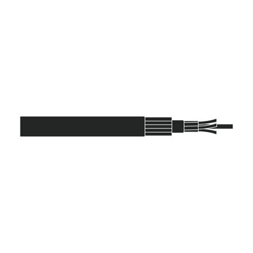 Fiber cable vector icon. Black vector icon isolated on white background fiber cable.