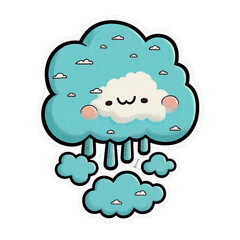 cute doodle cloud sticker png