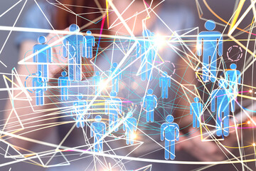 Global network. Blockchain. 3D illustration. Neural networks and artificial intelligence. Abstract