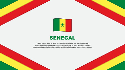 Senegal Flag Abstract Background Design Template. Senegal Independence Day Banner Cartoon Vector Illustration. Senegal Template