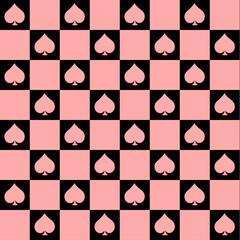 Color black and pink squares in a checkerboard pattern. Abstract background..Checkerboard, with shades, semless pattern.