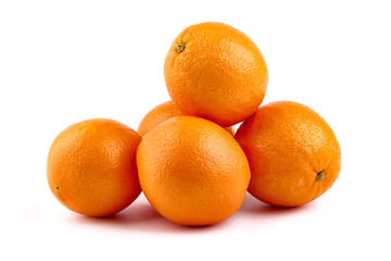 Oranges, isolated on white background.