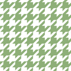 Fototapeta na wymiar Green khakiHoundstooth pattern on white background.Wallpaper, Abstract background,Tablecloths, Clothes, Shirts, Dresses, Bedding, Blankets and other textile 