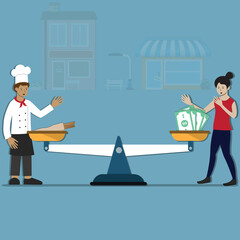 The inflation causes of buying less for the same amount of money - vector