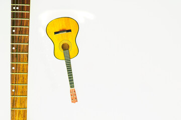 Fretboard of electric guitar,acoustic guitar.White space for text