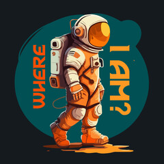 Astronaut i need more space vector t-shirt design