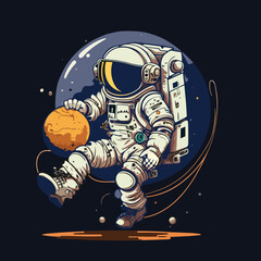 Astronaut i need more space vector t-shirt design