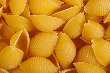 Pasta products in the form of a shell, texture