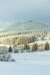 Schöne Winterlandschaft auf den Höhen des Thüringer Waldes bei Oberhof - Thüringen - Deutschland