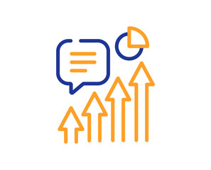 Kpi line icon. Performance indicator sign. Success progress chart symbol. Colorful thin line outline concept. Linear style kpi icon. Editable stroke. Vector