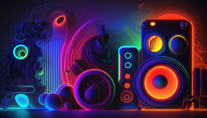 
80s and neon, background image, 80s and neon style