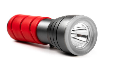 red flashlight on white background