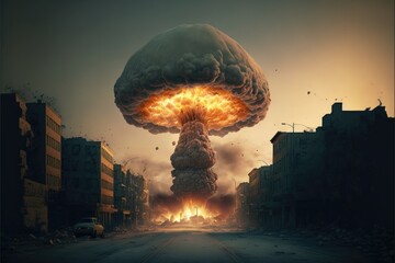 nuclear bomb mushroom cloud generative ai scene