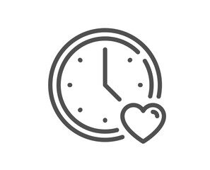 Dating line icon. Social network time sign. Health day symbol. Quality design element. Linear style dating icon. Editable stroke. Vector