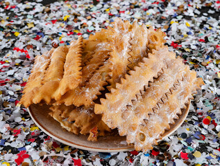 chiacchiere Carnival frappe and icing sugar