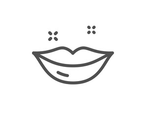 Lips line icon. Woman kiss sign. Beauty mouth symbol. Quality design element. Linear style lips icon. Editable stroke. Vector
