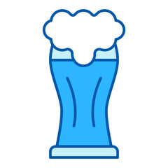 Glass of beer with foam - icon, illustration on white background, similar style