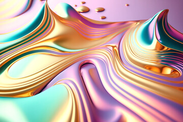 Beautiful metallic ink wave - Generative AI
