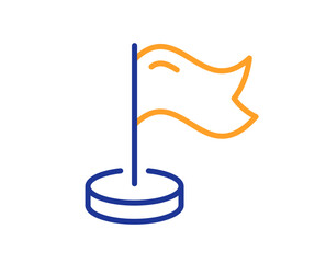 Milestone line icon. Place pin sign. Flag pointer symbol. Colorful thin line outline concept. Linear style milestone icon. Editable stroke. Vector