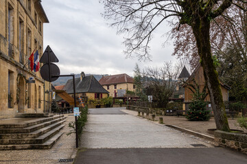 Saint leon sur Vezere is old medieval town, Perigord Noir in Dordogne, France.