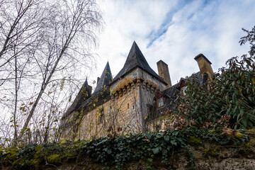 Saint leon sur Vezere is old medieval town, Perigord Noir in Dordogne, France.