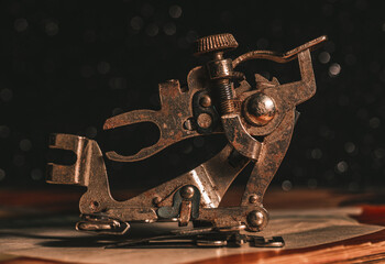 metal sewing foot attachment mechanical device macro