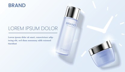 Anti aging cosmetic ads with clock icon