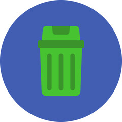 Trash Bin Multicolor Circle Flat Icon