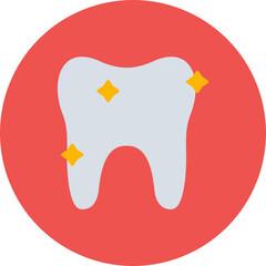 Teeth Multicolor Circle Flat Icon