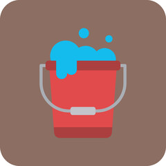 Bucket Multicolor Round Corner Flat Icon