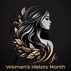 Women's History Month. Celebrated during March in the United States, the United Kingdom, and Australia. Poster, card, banner, background design.	