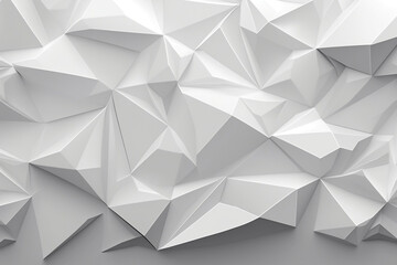 Fototapeta premium Clean White Low Poly Random Triangle Background Generative AI