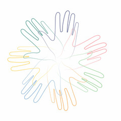 National month of volunteering April, icon, volunteer icon hand with heart. Concept of volunteering