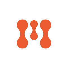 ABSTRACT LETTER M TECHNOLOGY MODERN MINIMALIST LOGO DESIGN