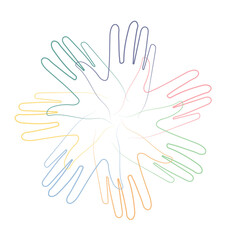 National month of volunteering April, icon, volunteer icon hand with heart. Concept of volunteering