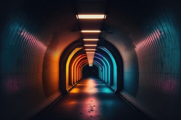 cyberpunk tunnel Generative AI	
