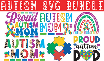 Autism Awareness day SVG Cut Files Bundle -Autism Awareness Bundle SVG, Autism SVG Bundle, Digital Download