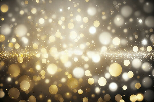 Background of gold bokeh effects new quality universal colorful technology illustration image design, generative ai