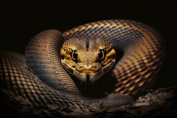 Fototapeta premium Close up of a King cobra , Ai Generative