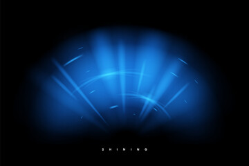 Abstract magic light background. Blue holiday burst. Blue glowing shiny lines effect vector background. Luminous lines of speed. Light glowing effect. Light trail wave