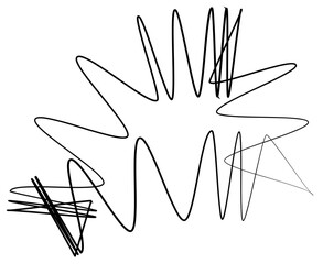 Black scribble shape. Vector illustration.