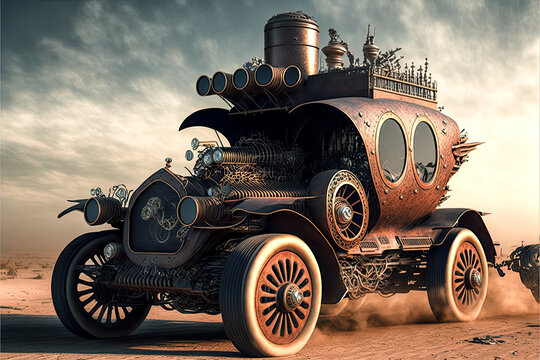 I wish I could invent an suv steampunk car that has not yet been invented. - Generative AI