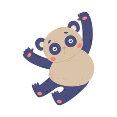 Adorable panda bear. Cute funny wild bamboo forest animal cartoon vector illustration