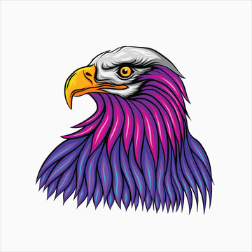  Colorful eagle head logo