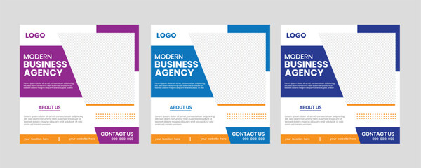 Corporate square banner, advertising background presentation banner, company idea, sale, web story slides design elements