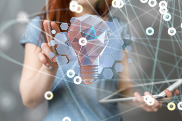 Neural network 3D illustration. Big data and cybersecurity - 3D digital