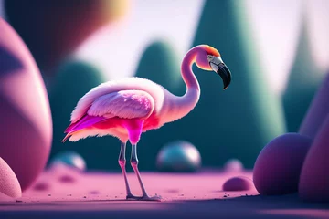 Foto op Canvas pink flamingo  © msroster
