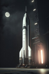 space rocket about to launch.Generative Ai
